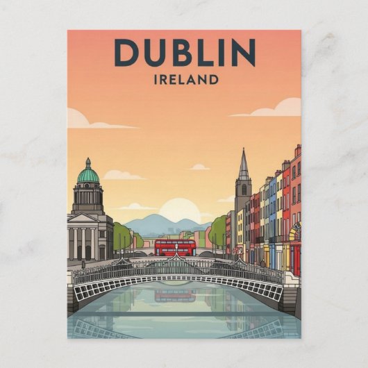 Dublin Ierland Reizen Briefkaart (Voorkant)