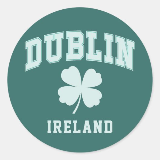 Dublin Ierland Ronde Sticker (Voorkant)