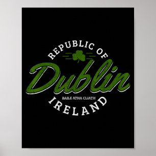Dublin Ierland Shamrock St. Patricks Dag Groene So Poster
