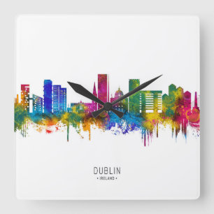 Dublin Ierland Silhouet Vierkante Klok