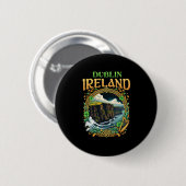 Dublin Ierland Souvenir Zee Kliffen Dublin Vakanti Ronde Button 5,7 Cm (Voorkant /achterkant)