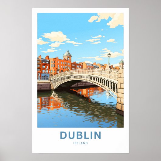 Dublin Ierland Travel Print (Voorkant)