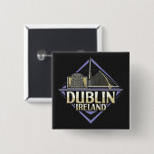 Dublin Ierland Vierkante Button 5,1 Cm (Voorkant /achterkant)