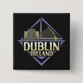 Dublin Ierland Vierkante Button 5,1 Cm (Voorkant)