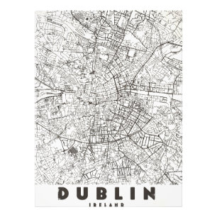Dublin Ierland Vintage Reis Kaart Foto Afdruk