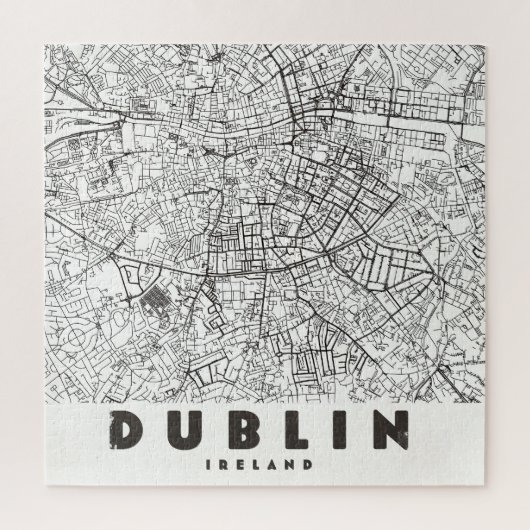 Dublin Ierland Vintage Reis Kaart Legpuzzel (Verticaal)