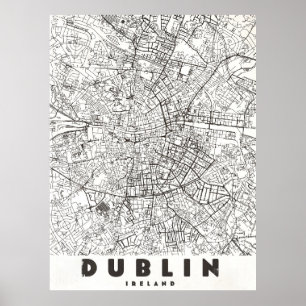 Dublin Ierland Vintage Reis Kaart Poster