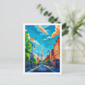 Dublin Ierland vintage reisplaats illustratie Briefkaart (Staand voorkant)