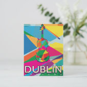 Dublin Ierland Vintage Reisposter Briefkaart (Staand voorkant)