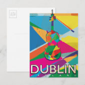Dublin Ierland Vintage Reisposter Briefkaart (Voorkant / Achterkant)