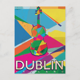 Dublin Ierland Vintage Reisposter Briefkaart