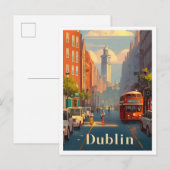 Dublin Ierland Vintage Travel Illustration Briefkaart (Voorkant / Achterkant)