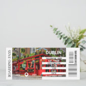 Dublin Ierland vliegtuiginstapkaart Kaart (Staand voorkant)