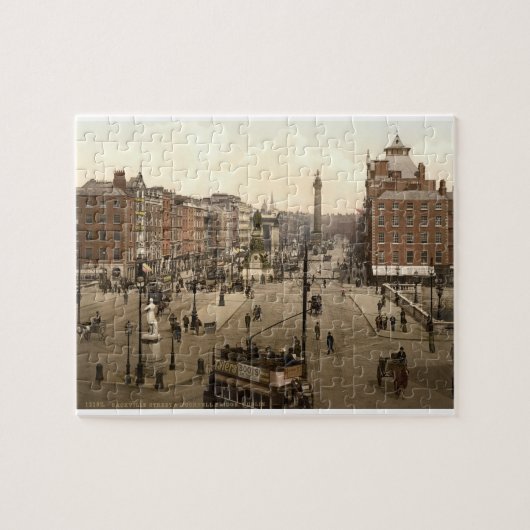 Dublin Ierland vroege 1900 straatbeeld legpuzzel (Horizontaal)