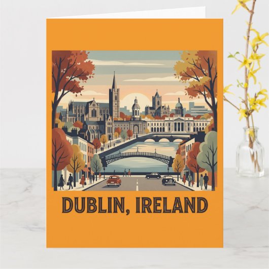 Dublin in de herfst kaart (Gele Bloem)