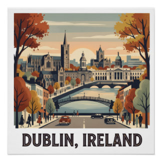 Dublin in de herfst perfect poster