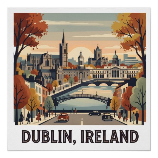 Dublin in de herfst perfect poster (Voorkant)