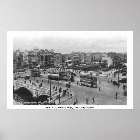 Dublin Ireland 1930's Guinness barge on Liffey Poster (Voorkant)