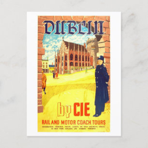  Dublin Ireland CIE Travel Poster Briefkaart