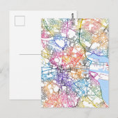 Dublin Ireland City Map Briefkaart (Voorkant / Achterkant)