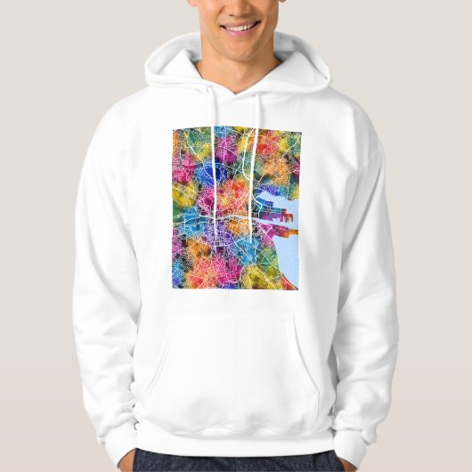 Dublin Ireland City Map Hoodie (Voorkant)