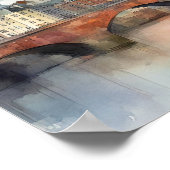 Dublin Ireland City Silhouette Waterverf Painting Poster (Hoek)