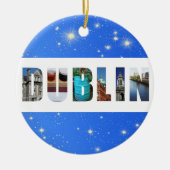 Dublin Ireland City Travel Photos Kerstmis Keramisch Ornament (Voorkant)