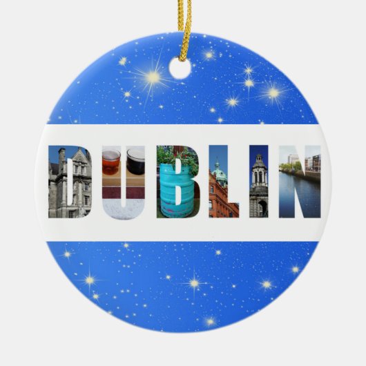 Dublin Ireland City Travel Photos Kerstmis Keramisch Ornament (Voorkant)