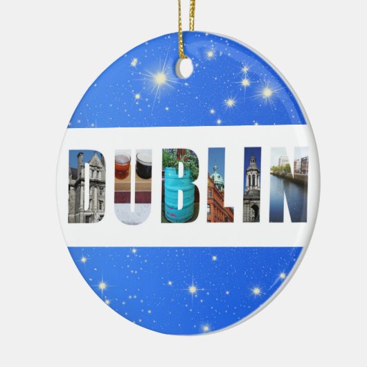 Dublin Ireland City Travel Photos Kerstmis Keramisch Ornament (Links)