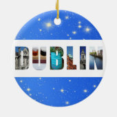 Dublin Ireland City Travel Photos Kerstmis Keramisch Ornament (Achterkant)