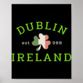 Dublin Ireland Est 988 Irish St Patrick S Day Sham Poster (Voorkant)