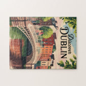 Dublin Ireland Illustration Travel Art Vintage Legpuzzel (Horizontaal)