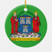 Dublin Ireland Kerstversier Keramisch Ornament (Achterkant)