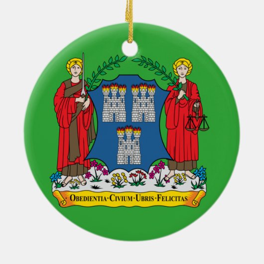 Dublin Ireland Kerstversier Keramisch Ornament (Achterkant)