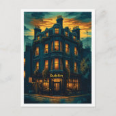 Dublin Ireland  kunst reisillustratie Briefkaart (Voorkant)