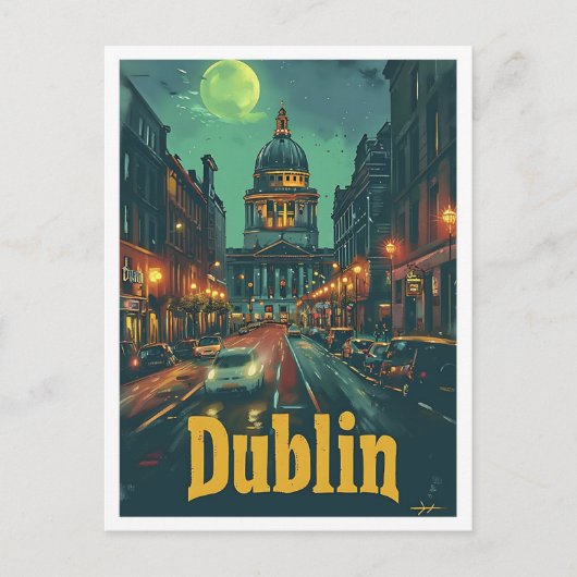Dublin Ireland  kunst reisillustratie Briefkaart (Voorkant)