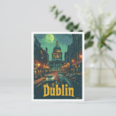 Dublin Ireland  kunst reisillustratie Briefkaart (Staand voorkant)