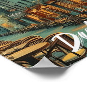 Dublin Ireland kunst reisillustratie Poster (Hoek)