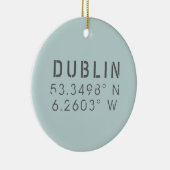 Dublin Ireland Longitude Latitude Keramisch Ornament (Rechts)