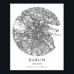 Dublin Ireland Minimal Modern Circle Street Map Poster<br><div class="desc">Dublin Ireland Minimal Modern Circle Street Map</div>