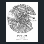 Dublin Ireland Minimal Modern Circle Street Map Poster<br><div class="desc">Dublin Ireland Minimal Modern Circle Street Map</div>