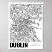 Dublin Ireland Minimalist Map Art Poster (Voorkant)