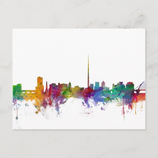 Dublin Ireland Skyline Briefkaart (Voorkant)