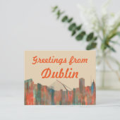 Dublin Ireland Skyline-Navaho Briefkaart (Staand voorkant)