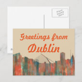 Dublin Ireland Skyline-Navaho Briefkaart (Voorkant / Achterkant)