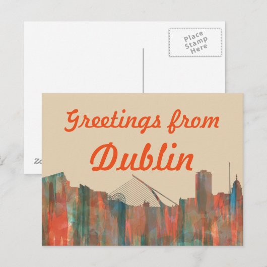 Dublin Ireland Skyline-Navaho Briefkaart (Voorkant / Achterkant)