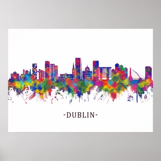 Dublin Ireland Skyline Poster (Voorkant)