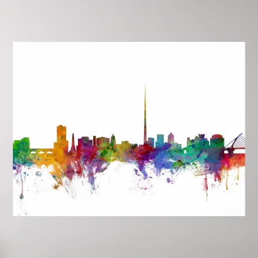 Dublin Ireland Skyline Poster (Voorkant)