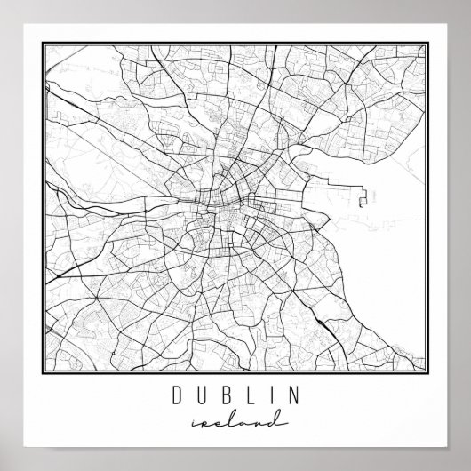Dublin Ireland Street Map Poster (Voorkant)