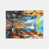Dublin Ireland Travel Art Vintage Fleece Deken (Voorkant (Horizontaal))